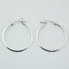 Sterling Silver 28mm Hoop Earrings Flattened Bottom