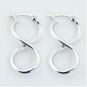 Wholesale Sterling Silver Latch Back Infinity Hoop Earrings