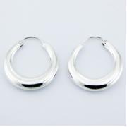 Wholesale Traditional Highly Polished Plain Silver Hoop Earrings