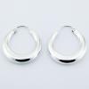 Traditional Highly Polished Plain Silver Hoop Earrings