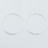 45mm Round Sterling Silver Hoop Earrings