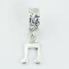 Antiqued Ornate Sterling Silver Bead Music Note Charm