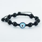 Wholesale Shamballa Bracelet Black Agate Spheres And Greek Evil Eye