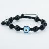 Shamballa Bracelet Black Agate Spheres And Greek Evil Eye