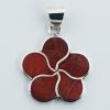 Sponge Coral Twirled Flower Sterling Silver Framed Pendant