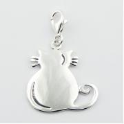 Wholesale Kitten Charm Sterling Silver Cat Back With Tail And Whiskers