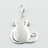 Kitten Charm Sterling Silver Cat Back With Tail And Whiskers