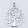Open Circle Sterling Silver Leafy Tree Of Life Pendants