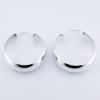 Chic Large Sterling Silver Hoop Earrings Tapered Band