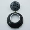 925 Silver Black Agate Pendant Hinged Snowflake Jasper