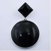 Wholesale Chic Hinged Sterling Silver Black Agate Pendant Mixed Shapes