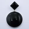 Chic Hinged Sterling Silver Black Agate Pendant Mixed Shapes