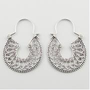Wholesale Delicate Round Ajoure Silver Designer Hoop Earrings
