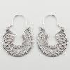 Delicate Round Ajoure Silver Designer Hoop Earrings