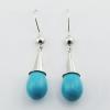 Howlite Turquoise Droplets Sterling Silver Drop Earrings