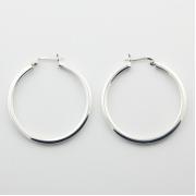 Wholesale Simple Straight Forward 925 Silver 40 Mm Hoop Earrings