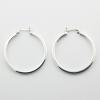 Simple Straight Forward 925 Silver 40 Mm Hoop Earrings