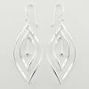 Open Sterling Silver Dangle Earrings Leafs With Spheres