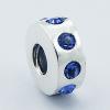 Sterling Silver Cylinder Bead With Swarovski Crystals