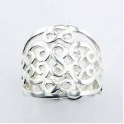 Wholesale Vintage Style Ajoure Silver Rings Arc Filled With Open Twirls