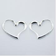 Wholesale Lovely Floating Sterling Silver Heart Hoop Earrings