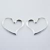 Lovely Floating Sterling Silver Heart Hoop Earrings