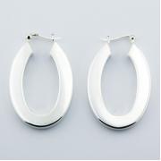 Wholesale Sterling Silver Hoop Earrings Contemporary Ovals