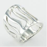 Wholesale Open Wavy Shapes In Elegantly Arched Silver Designer Rings