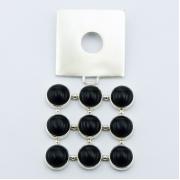 Wholesale Black Agate Gemstone Pendant Sterling Silver Hidden Bails