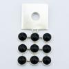 Black Agate Gemstone Pendant Sterling Silver Hidden Bails