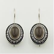 Wholesale Smokey Quartz Ornate Sterling Silver Drop Earrings