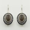 Smokey Quartz Ornate Sterling Silver Drop Earrings