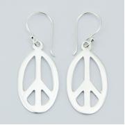 Wholesale Sterling Silver Openwork Ovate Shaped Peace Dangle Earrings