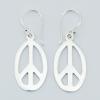 Sterling Silver Openwork Ovate Shaped Peace Dangle Earrings