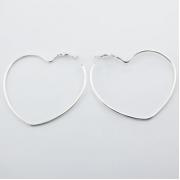 Wholesale Sterling Silver Romantic Fine Outlines Of Heart Hoops