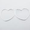 Sterling Silver Romantic Fine Outlines Of Heart Hoops