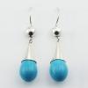 Dainty Howlite Turquoise 925 Silver Drop Earrings