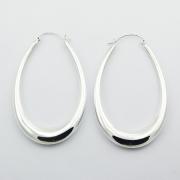 Wholesale Swinging Sterling Silver Oval Maxi Long Hoop Earrings