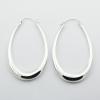 Swinging Sterling Silver Oval Maxi Long Hoop Earrings