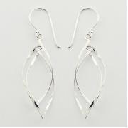 Wholesale Sterling Silver Dangle Earrings Twisted Open Leaf