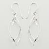 Sterling Silver Dangle Earrings Twisted Open Leaf