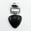 Mother Of Peal Inlay Black Agate Stylish Sterling Silver