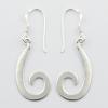 Chic Sterling Silver Stylish Twirl Dangle Earrings