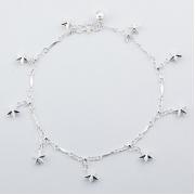 Wholesale Twinkling Silver Star Charms Fancy Silver Chain Anklets