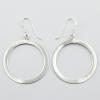 Simple Sterling Silver Shiny Hoops Dangle Earrings
