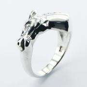 Wholesale Sterling Silver Rings Mounted Detailed Relief Of Horse