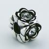 Beautiful Sterling Silver Swarovski Crystal Flower Beads