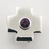 Beautiful 925 Silver Cross Beads Centered Austrian Crystal