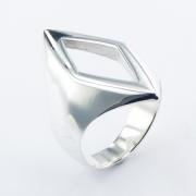 Wholesale Simplistic Open Diamond Shaped Sterling Silver Rings Design