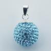Light-Blue Crystal 925 Silver Pendant Spheres